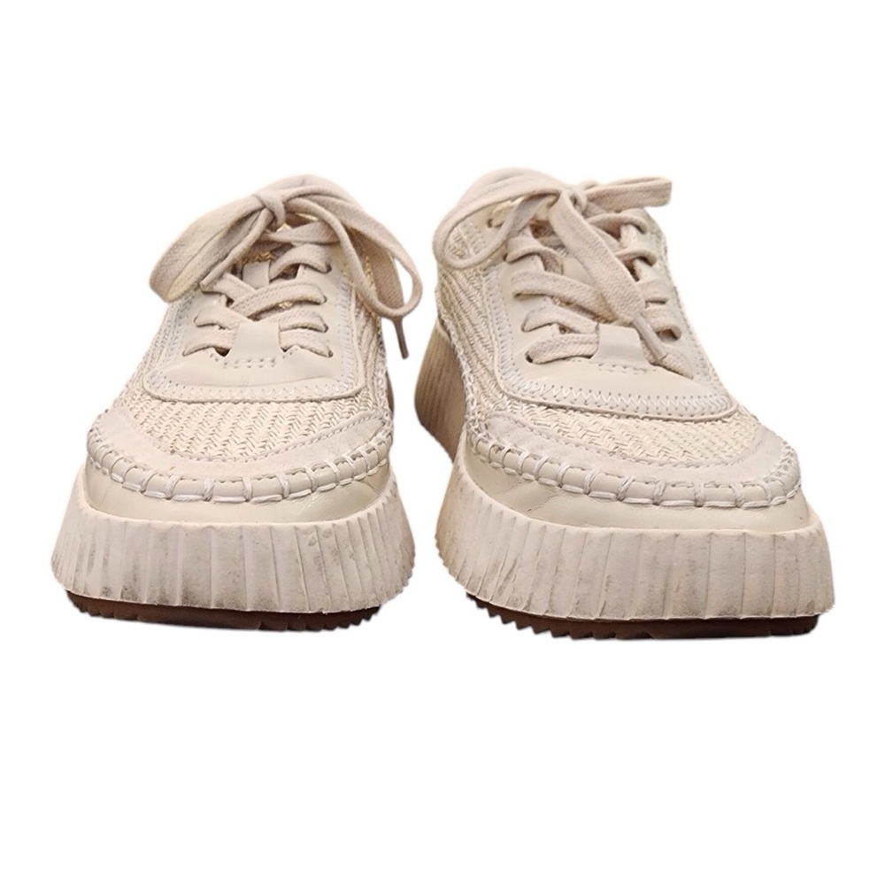 DOLCE VITA Dannis Cream Sneakers Shoes Woven Stitching 8M Casual Modern Platform - Picture 3 of 16